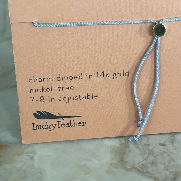 Lucky Feather Sparkle On Your Big Day Birthday Celebration Bracelet 14K Gold Dip - Picture 3 of 5